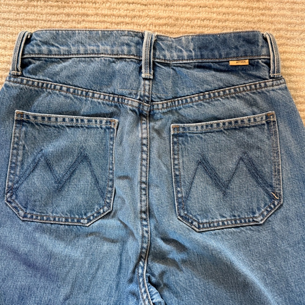 MOTHER The Patch Maven Heel Wide Leg  High Rise Jeans in Love Triangle Size 25 - Picture 11 of 12